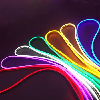 DC 12V LED Neon Strip Rope Lights Neon Sign 6X12mm Flexible Light 2835 120LED/m With 2pin Wire IP67 Waterproof Decoration Home 1