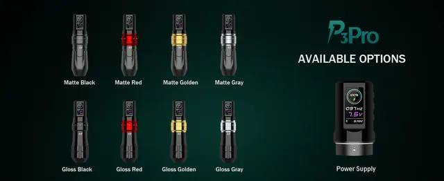 EZ P3 Pro Turbo Adjustable Stroke Wireless Tattoo Pen Advanced Bundle -  Green / Pen