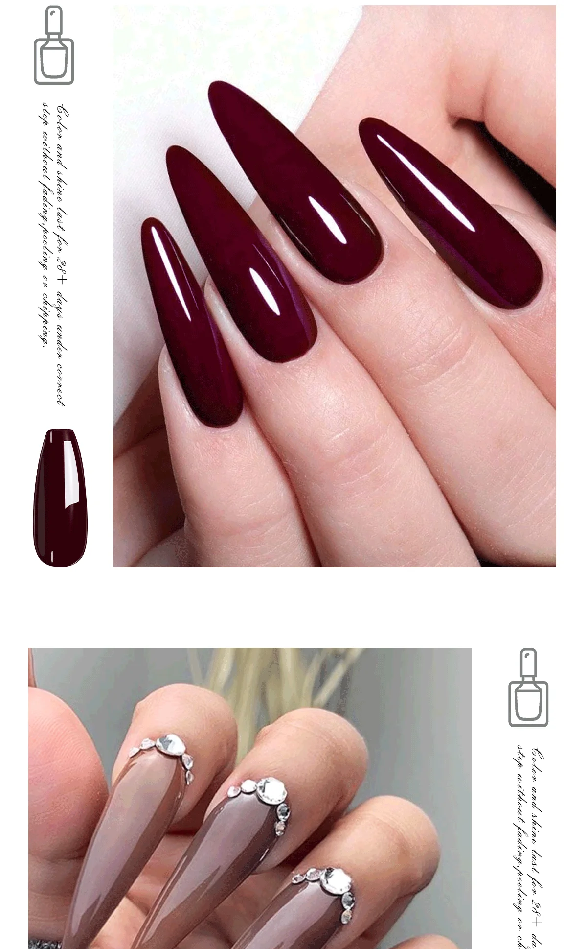 Limegirl 6-teiliges UV-Gel-Nagellack-Set, glitzerndes Rosa, 200 Farben, 8 ml, semi-permanentes Gel-Nagellack zum Einweichen, Maniküre-UV-Lack-Set – Detail 3