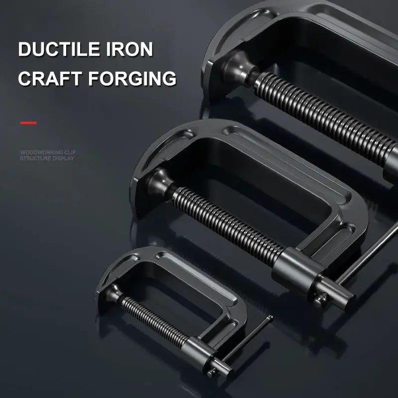 Fissaggio a clip G in acciaio per la lavorazione del legno Morsetti metallici regolabili per carichi pesanti 1/2/3/4/5/6 pollici Addensare G-clamp Accessori per la lavorazione del legno
