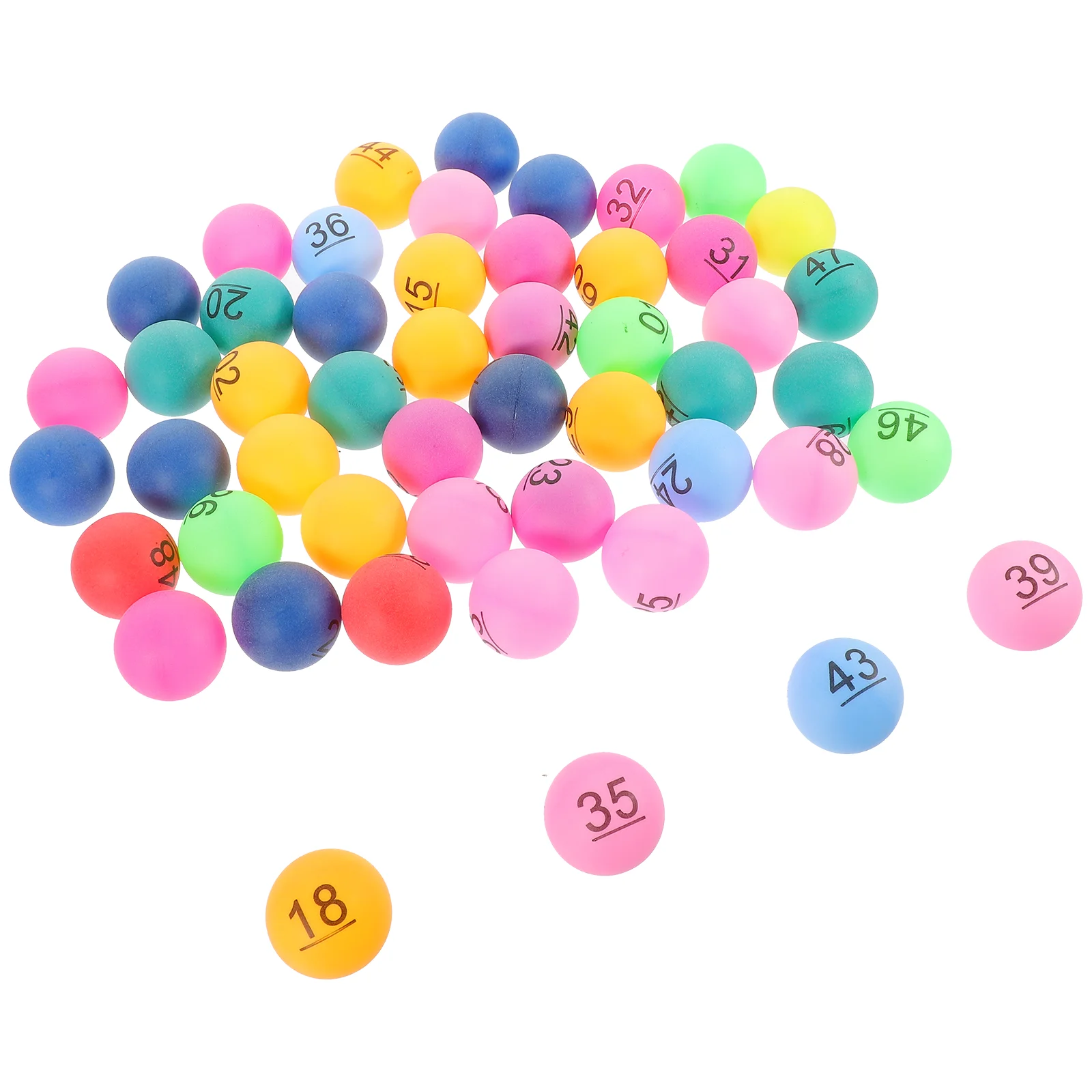 

50 Pcs Digital Table Tennis Ball for Lottery Balls Home Party Sphere Plastic Game Props Seamless Small
