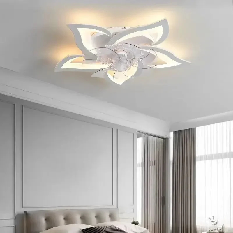 

Ceiling Mounted Fan Light LED Bedroom Light Dining Room Electric Fan Light Variable Frequency Dimming Color Adjustment