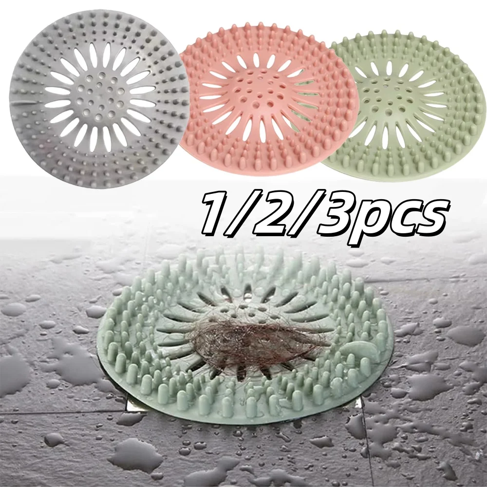 Silicone Strainer Hair Filter Sink Anti-Blocking 1-3pcs Deodorant For Bathtub Shower Floor Kitchen Sink Strainer Hair Trap Tools silicone strainer