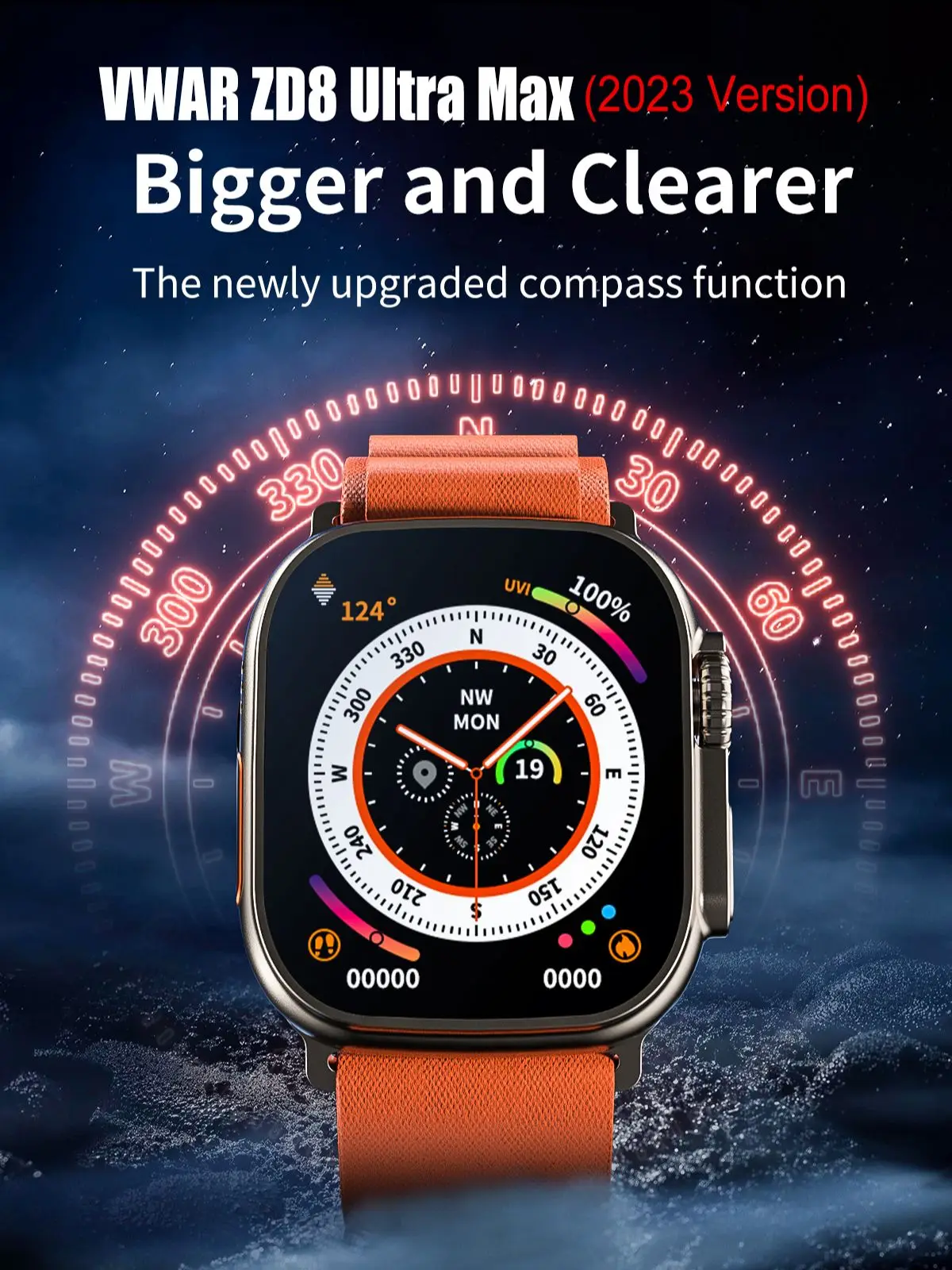 2023 VWAR ZD8 Ʈ ƽ ÷ Ʈ ġ ø 8 ħ, ƼŸ ձ  ȭ, NFC ECG IP68  Ʈġ, 49mm