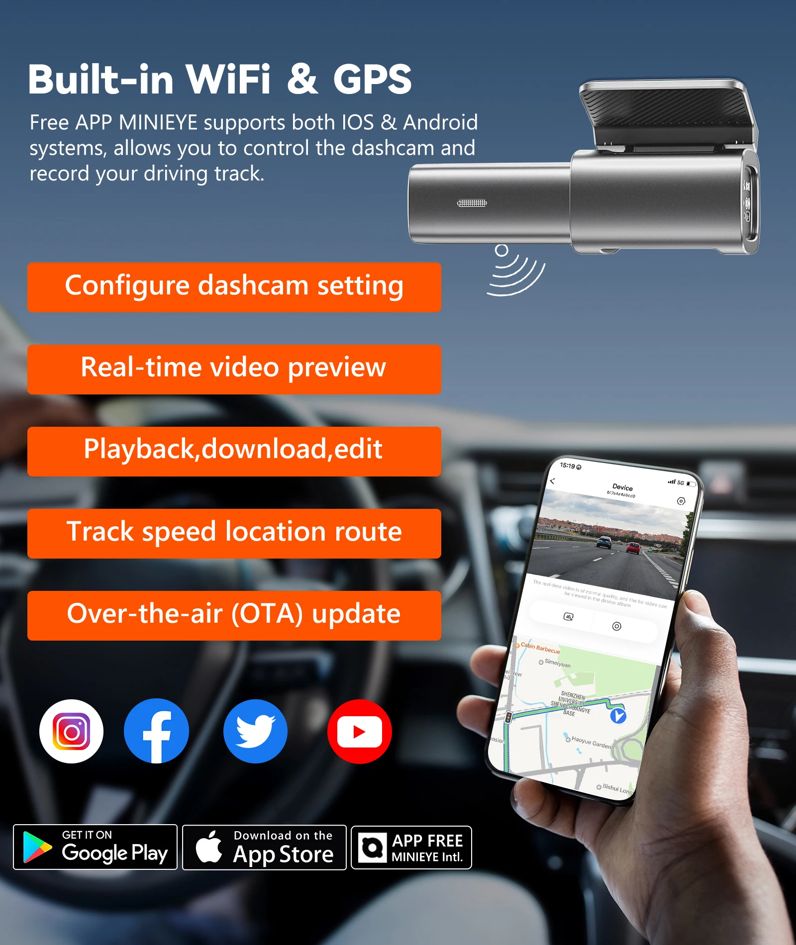 4K Dash Camera with ADAS and Night Vision