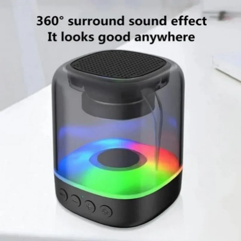 Portable Bluetooth 5.0 Speakers RGB Light HD Sound Mini Desktop Wireless Speaker Soundbar Loudspeaker For Home Party Outdoor