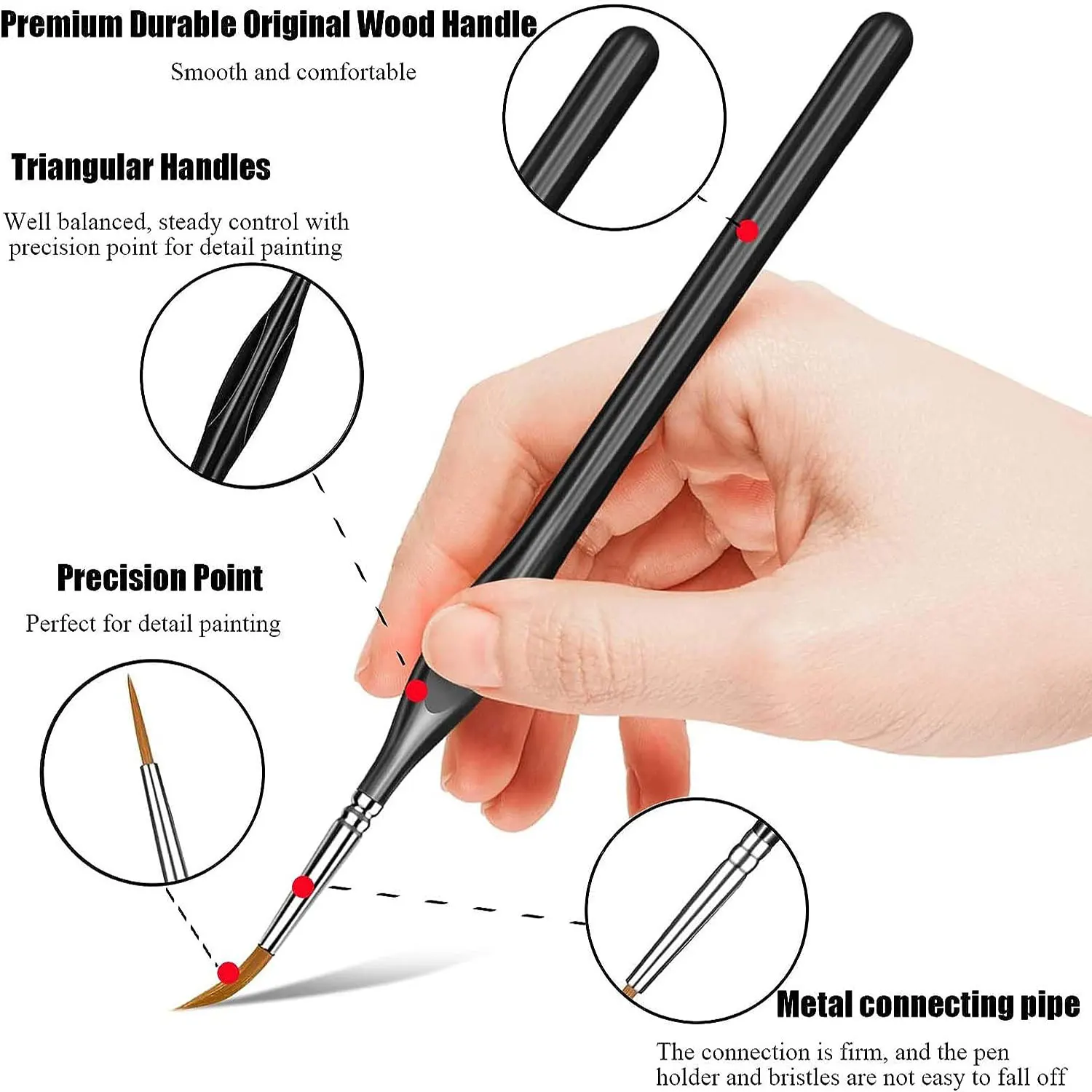 10 Pieces Fine Detail Paint Brush Miniature Painting Brushes Kit Mini Paints Brush Set for Acrylic, Watercolor, Oil, Face, Nail 3