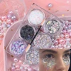 "Sparkle-Infused" Sparkling Gray Glitter Gel For Mardi Gras Concerts & Festivals Mermaid Face Paint & Chunky Hair Sparkle Makeup 1