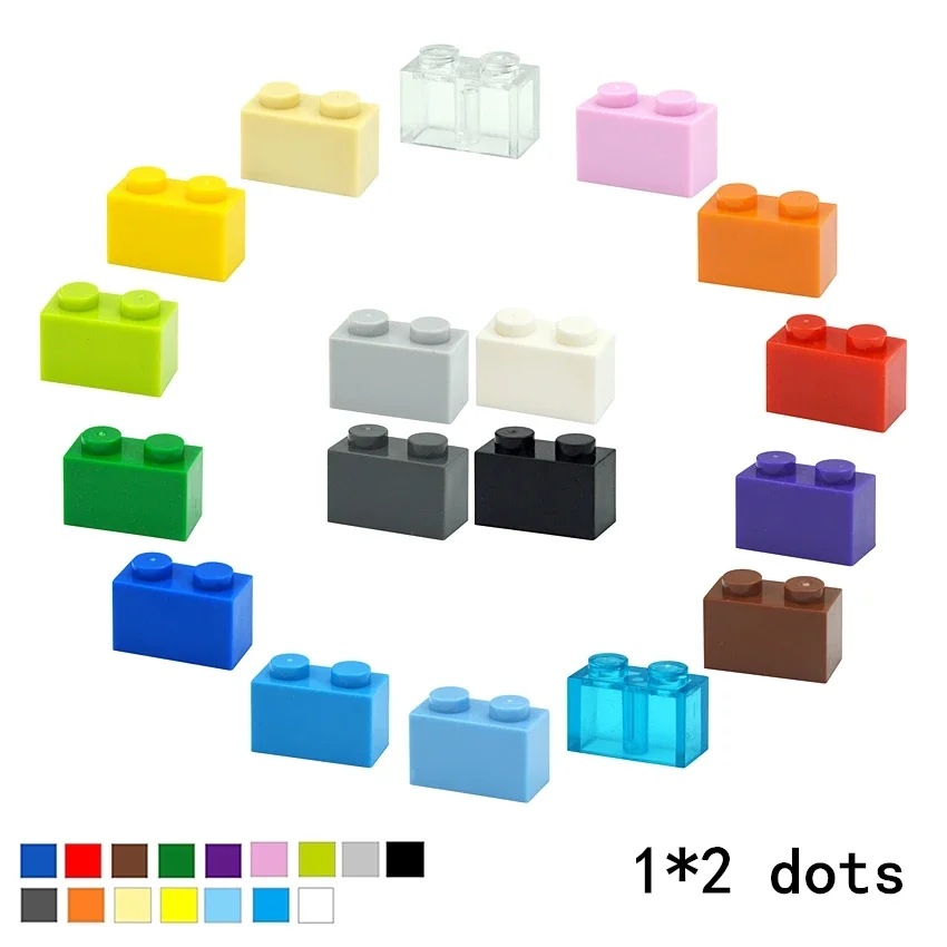 DIY Building Blocks Thick Figures Bricks 1x2 Dots Educational Creative Size 1*2 Dot Compatible With 3004 Toy for Children 100PCS construction blocks,building blocks,anime block toys