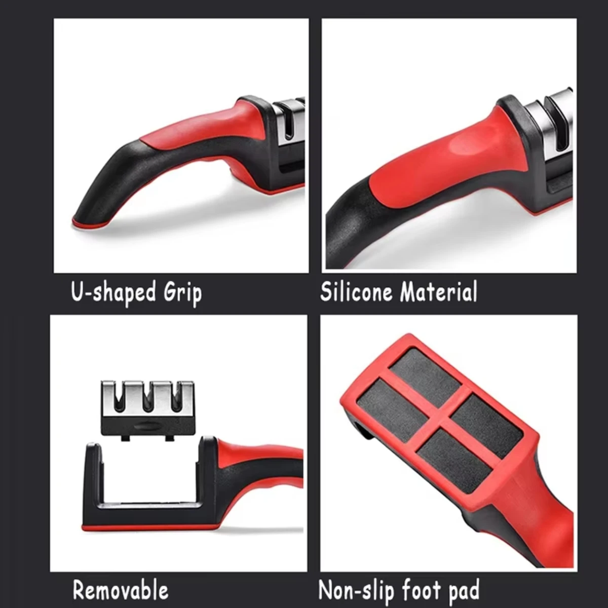 Enhanced Handheld Multi-Stage Knife Sharpener with Non-Slip Base