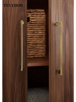 ทองเหลืองสีบรอนซ์ + ไม้วอลนัทตู้จับและลูกบิดลิ้นชัก T บาร์ห้องนอนห้องครัวตู้ฮาร์ดแวร์/ลิ้นชัก 6