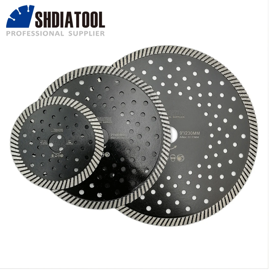 SHDIATOOL 1pc Diamond Hot Pressed Superthin Diamond Turbo Saw Blade Cut Ceramic Tile Granite Cutting Disc 105/115/125/180/230mm