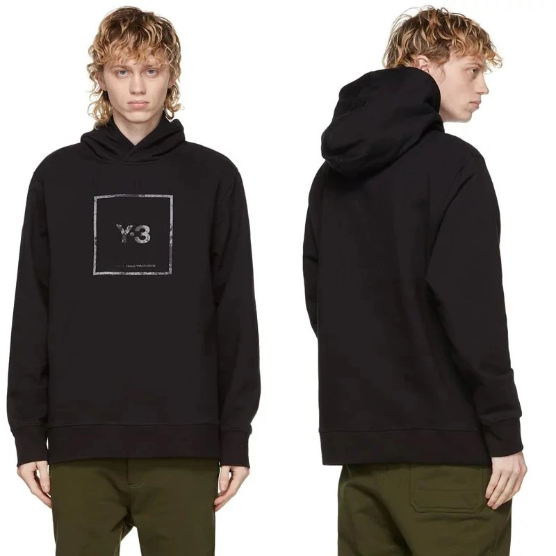 

Y-3 Unisex monogram logo graffiti print cotton hoodie Y3 Loose plus-size limited edition light luxury top sports coat