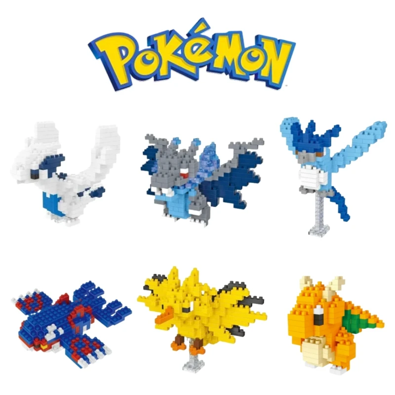 Pokemon Building Blocks Pikachu Kyogre Snorlax Blastoise Groudon Charmander Bulbasaur Figure Di Mattoni Per Bambini Giocattoli All'Ingrosso
