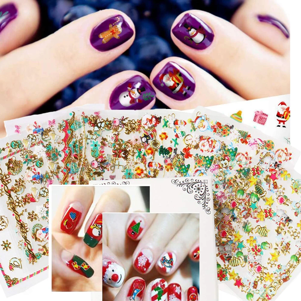 Amazon.com: 30 Sheets Snowflakes Nail Stickers 3D Christmas Nail Decals  White Snowflakes Nail Design Self Adhesive Winter Nail Stickers for Women  Girls DIY Nail Art Decoration : Beauty & Personal Care