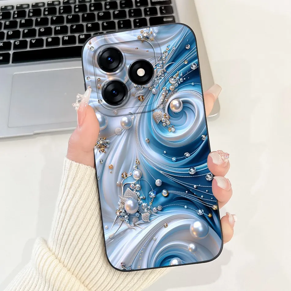 Beautiful Bow Rose Painting Soft Silicone Shockproof Phone Case