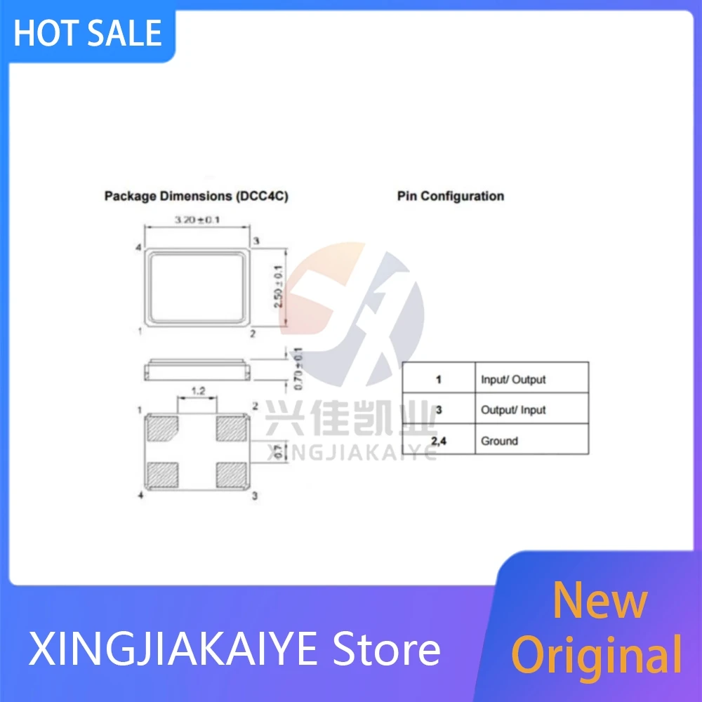 25PCS 3225 433M 3225 3.2X2.5MM 4PIN SMD SAW resonator R433 Acoustic Crystal Oscillator