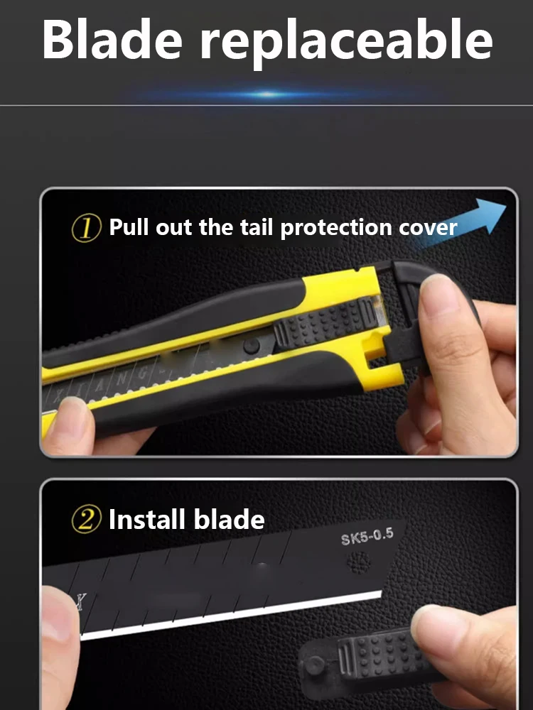 Cutter SK4 Blade Utility Knife Plastic Handle Coated Blade Cutter Safety Box Opener Tool Office Home Cutting Tools - 3