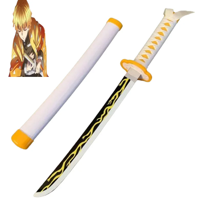 Cosplay Anime Tsugikuni Yoriichi Bamboo 24inch Katana Sword Role Play Demon Slayer Kaigaku 60cm Weapon Model 5