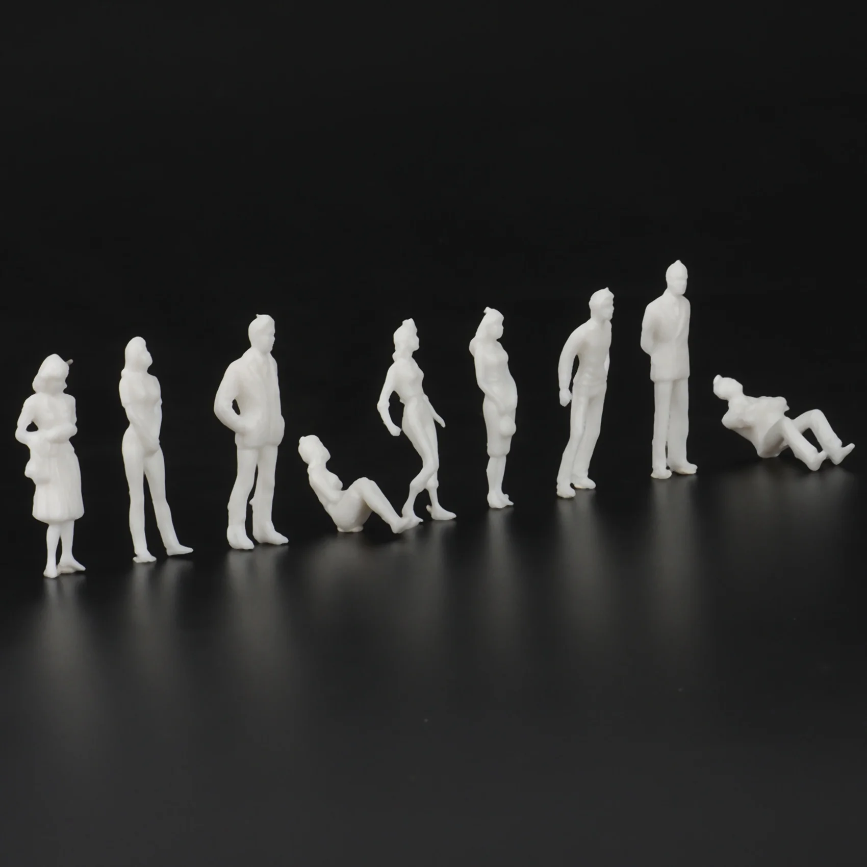 Architectural Model Human Scale HO Model Plastic Peoples White Figures 1:50 10 Pieces