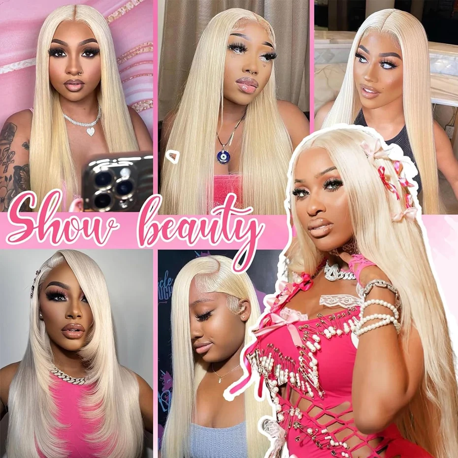 30 Inch Straight 613 Colored HD Lace Frontal Wig 13x4 13X6 360 Honey Blonde Lace Front Wig Human Hair Pre Plucked With Baby Hair 3