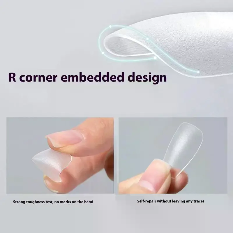 100Pcs/Box No Polish No Trace Press On Nails - Thin Fake Nail Tips for Demal Nail Extension, Home DIY Manicure Salon Supplies