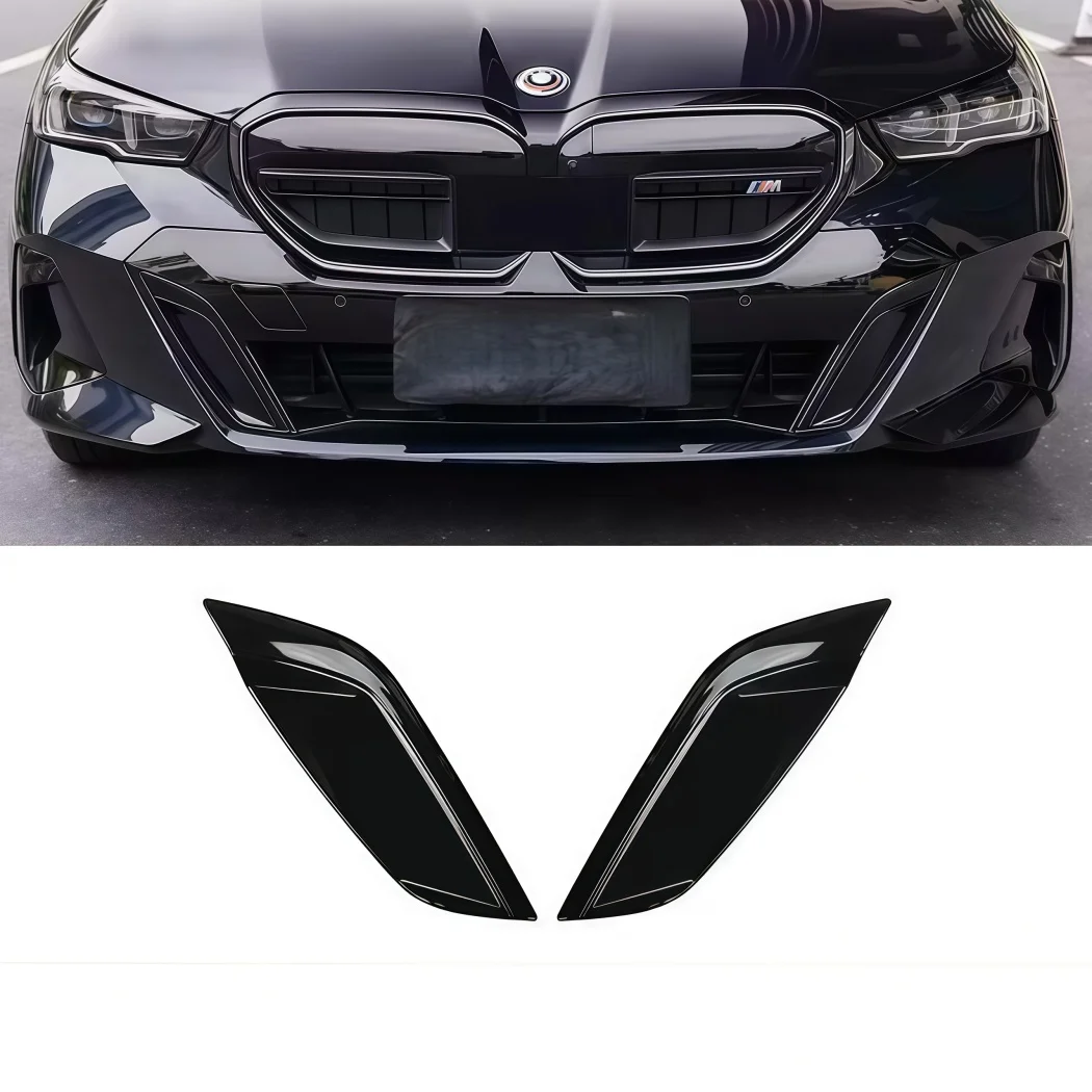 블랙 장식 스트립 울프 투스 리어 범퍼 디퓨저 블랙 워리어 개조 BMW 5 시리즈 I5 G60 G61 2024+ M 스포츠용
