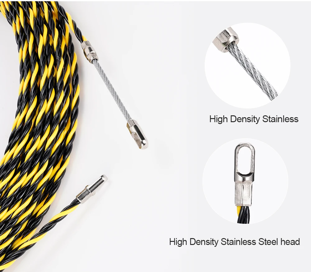 Description Picture 3 of item6mm 5M-50M Cable Push Puller Threader Electrical Wire Guide Device Puller Lead Wiring Installation Tool With 2pcs Wire Harness