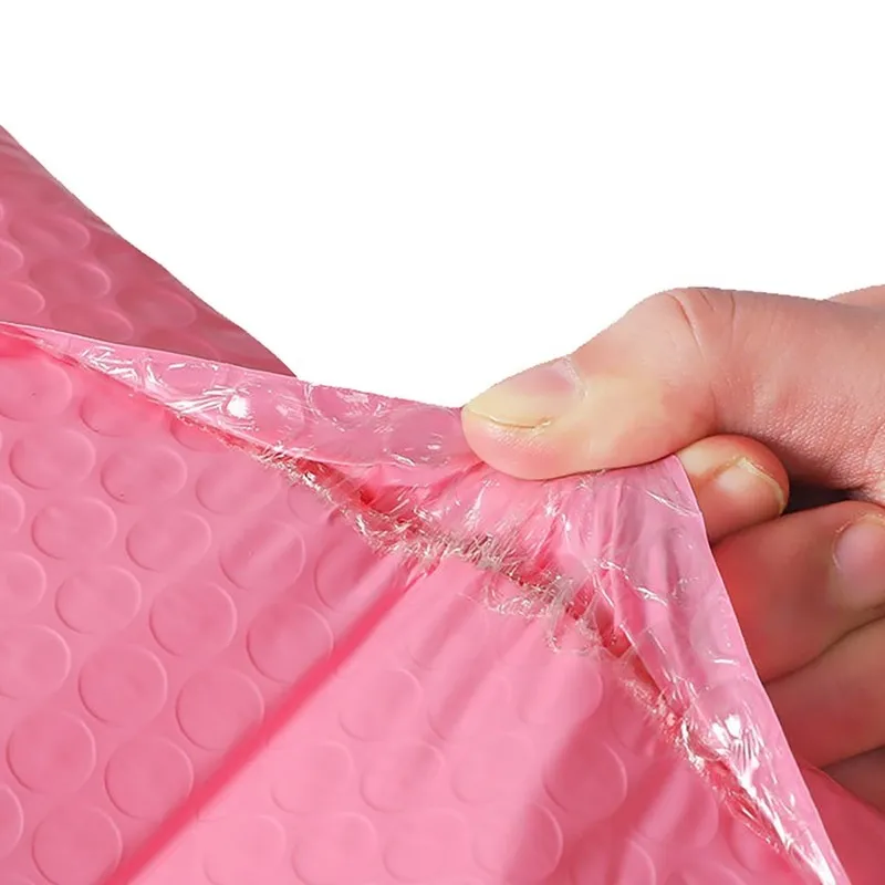 小さなビジネスのための粘着性の封筒,粘着性のシール付きポリバブルメイラー,ピンク,黒または青のパッケージ,50または25個