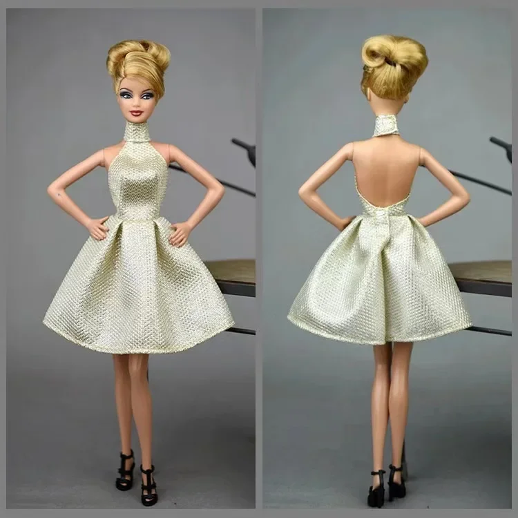 

1/6 BJD High Neck Princess Dress For Barbie Doll Clothes Evening Dresses Little Gown Outfit 11.5" Dolls Accessories Girl DIY Toy