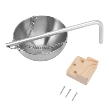 ชามน้ํามันหอมระเหยซาวน่า ชามซาวน่า สแตนเลสแบบแกว่งได้ ประณีตใช้งานง่าย แขวนพร้อมบล็อกไม้สําหรับห้องซาวน่า 8