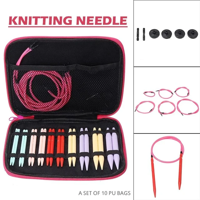 1Set ABS Circular Knitting Needles Interchangeable Crochet Needles With  Case For Any Crochet Patterns & Yarns - AliExpress