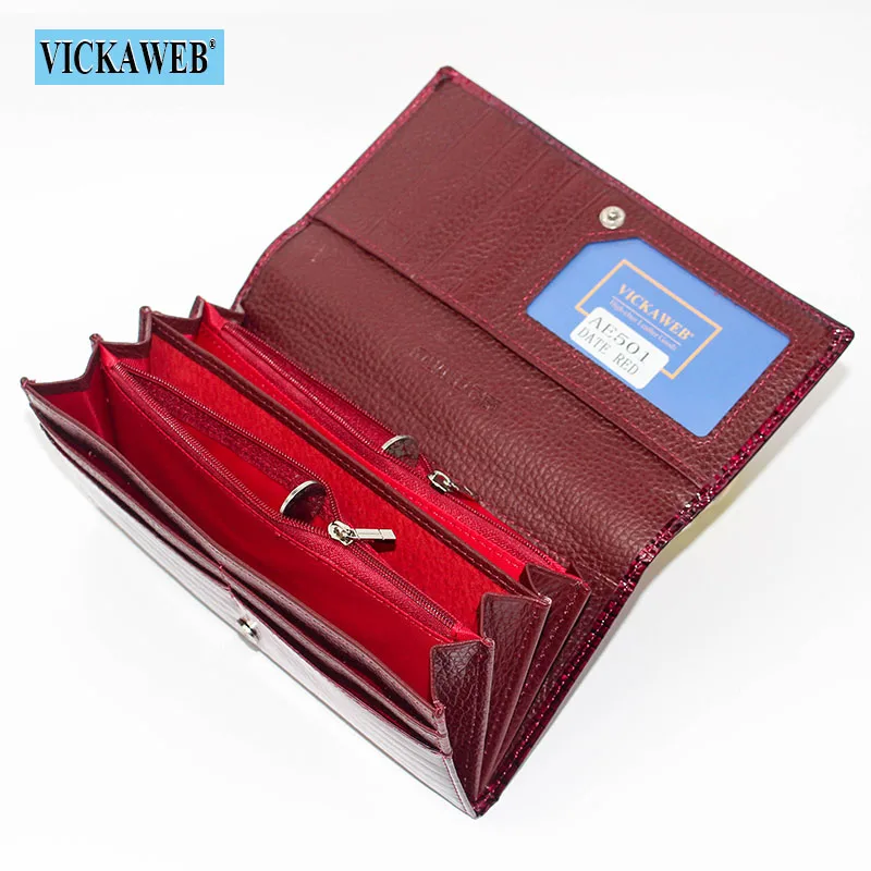 Free Gift Genuine Leather Women's Wallets Long Ladies Double Zipper Wallet Clutch Money Bag Design Purse Fashion Purses VK-AE501 5