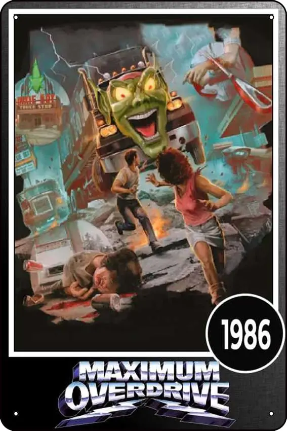 Targa In Metallo Maximum Overdrive: Il Poster Retrò Che Fa Stile Al Tuo Bar O Cucina! 30x20 Cm - 4
