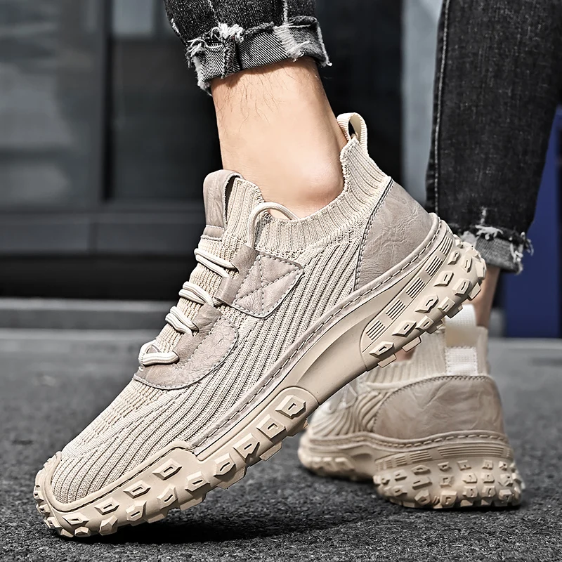 Men Casual Sneakers Breathable Mesh Shoes Men's Non-Slip Outdoor Hiking Shoes Climbing Trekking Shoes Zapatos Hombre Running 4