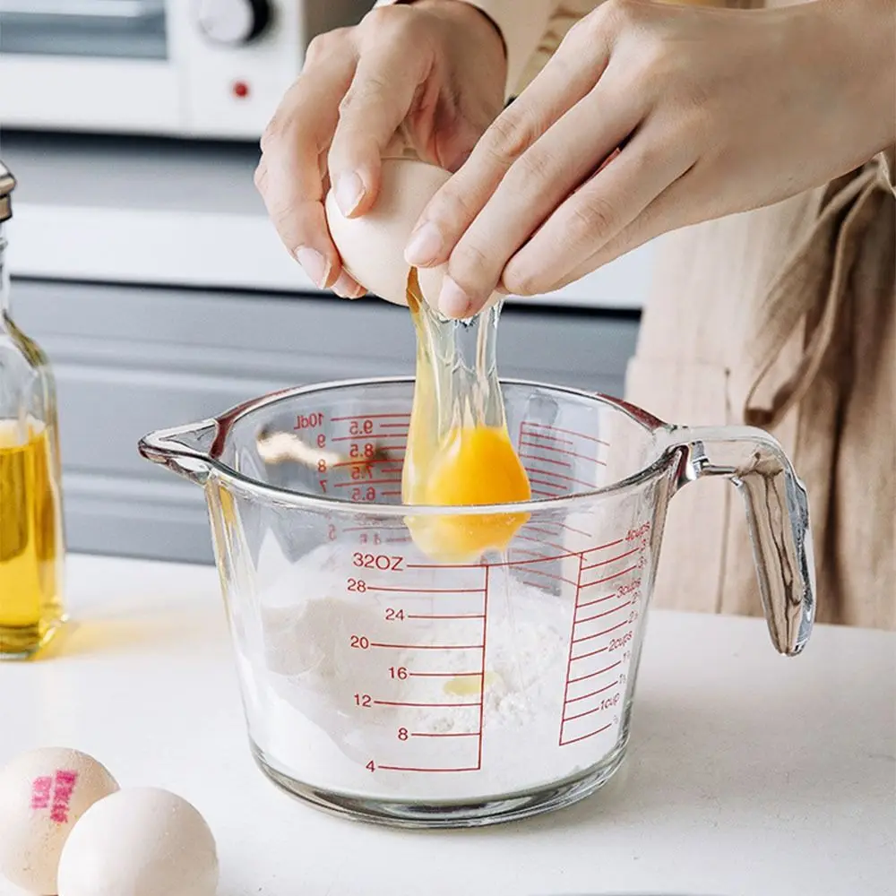 Description Picture 5 of item1 Pc Glass Liquid Measuring Cups Transparent Glass Milk Cup Heat-proof Large Capacity Easy To Clean Diy Cooking Accessories