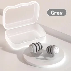 Soft Silicone Noise-Canceling Waterproof Earplugs for Comfort and Tranquility (Gray)