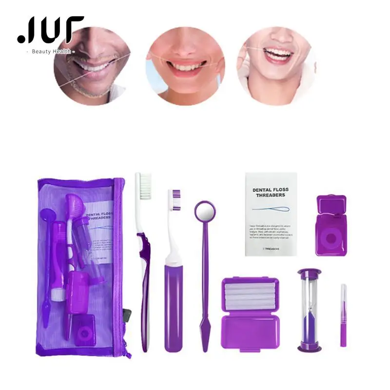 

8Pcs/Set Dental Oral Cleaning Care Teeth Orthodontic Kits Whitening Tool Suit Interdental Brush Floss Thread Wax