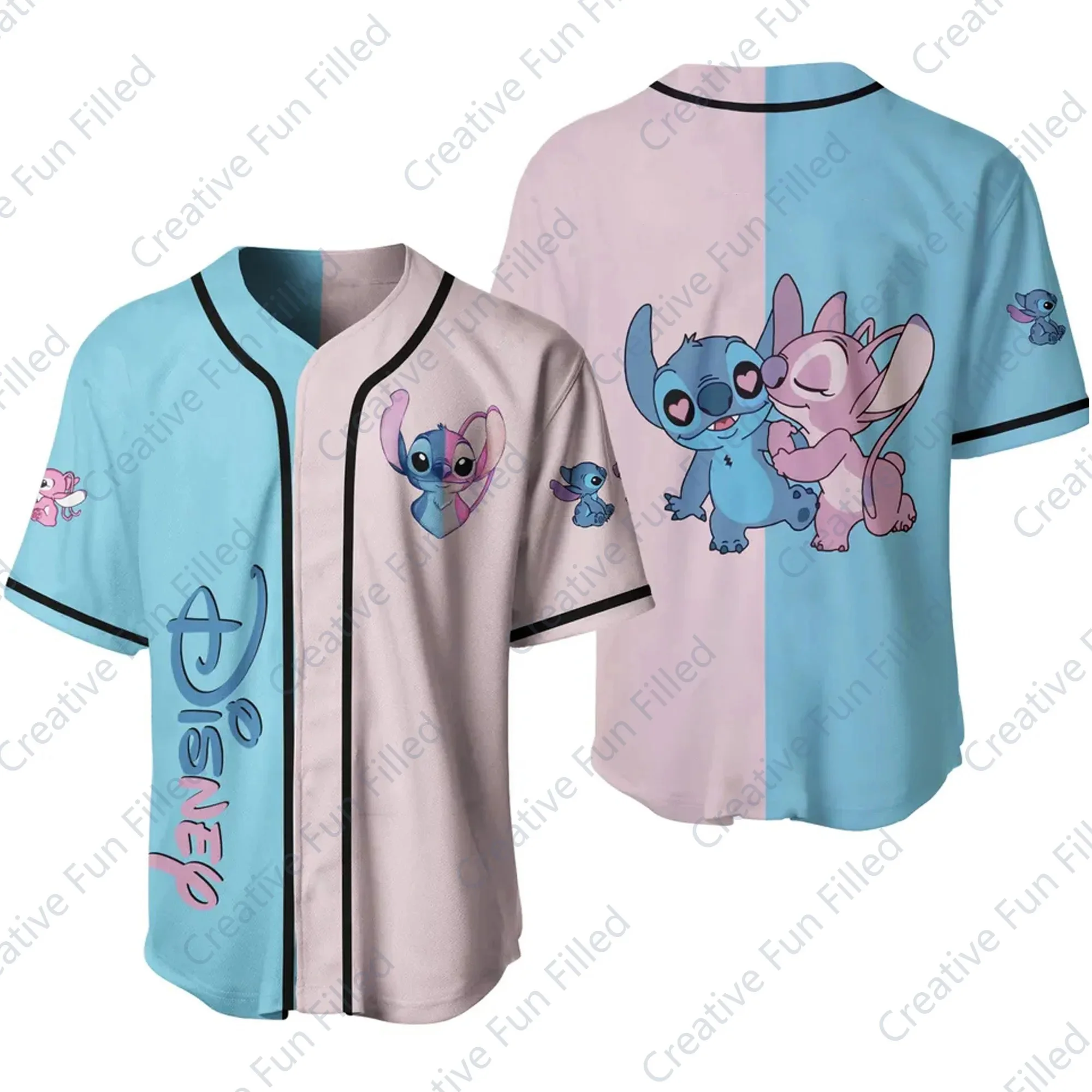 Disney Stitch Outdoor Sports Rugby Quick Dry Shirt Boys and Girls Neutral T-shirt 3D Printed High Quality Trendy T-shirt 2