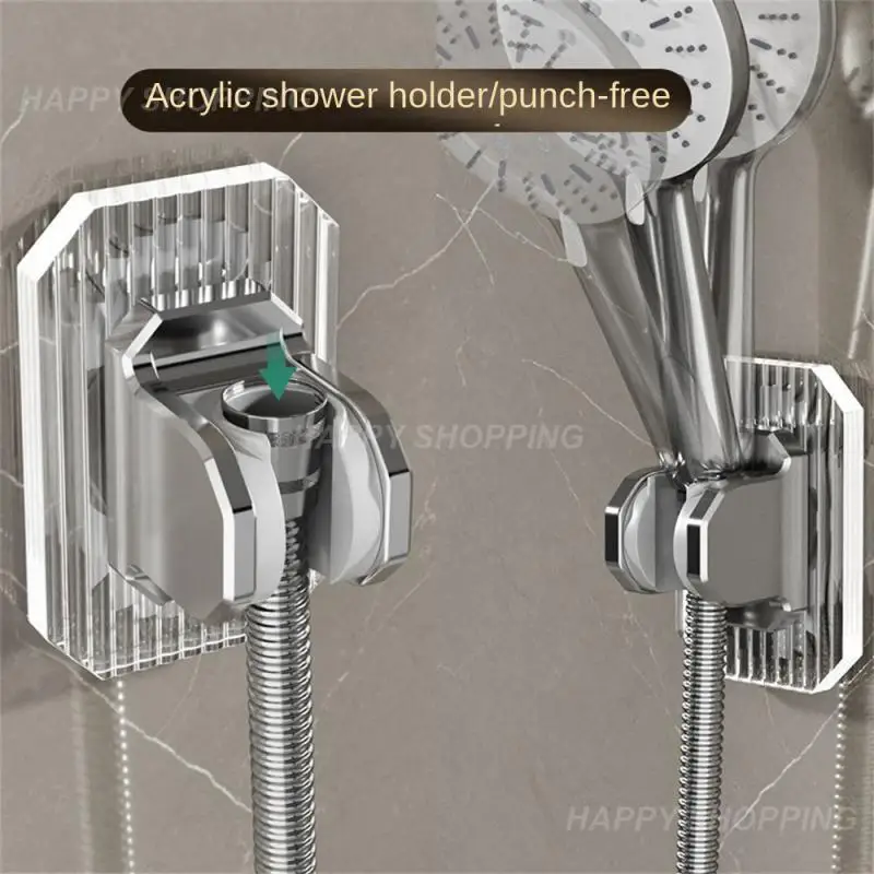 

Shower Holder Acrylic Durable Wall Hanging Light Luxury No Punching Shower Mounting Brackets Shower Bracket Electroplating