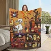 Pixel Art Flannel warm comfort  soft plush P-Pokemon blanket for Anime sofa living room bedroom travel gift single-sided printed 3