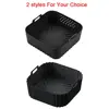 Silicone Air Fryer Baking Tray 5.5-6.2L Heightened Reusable Air Fryer Basket Square for Philips-NA230 Ninja 180COSORI 2