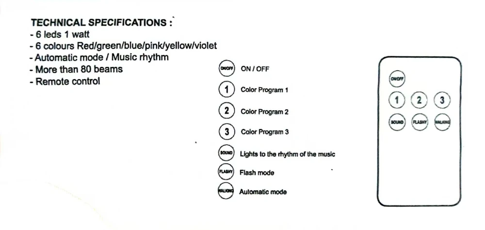 Description Picture 4 of item4pcs/ Remote Kaleidoscope beam lamp /led wash light private room disco light beam/ KTV dj lamp