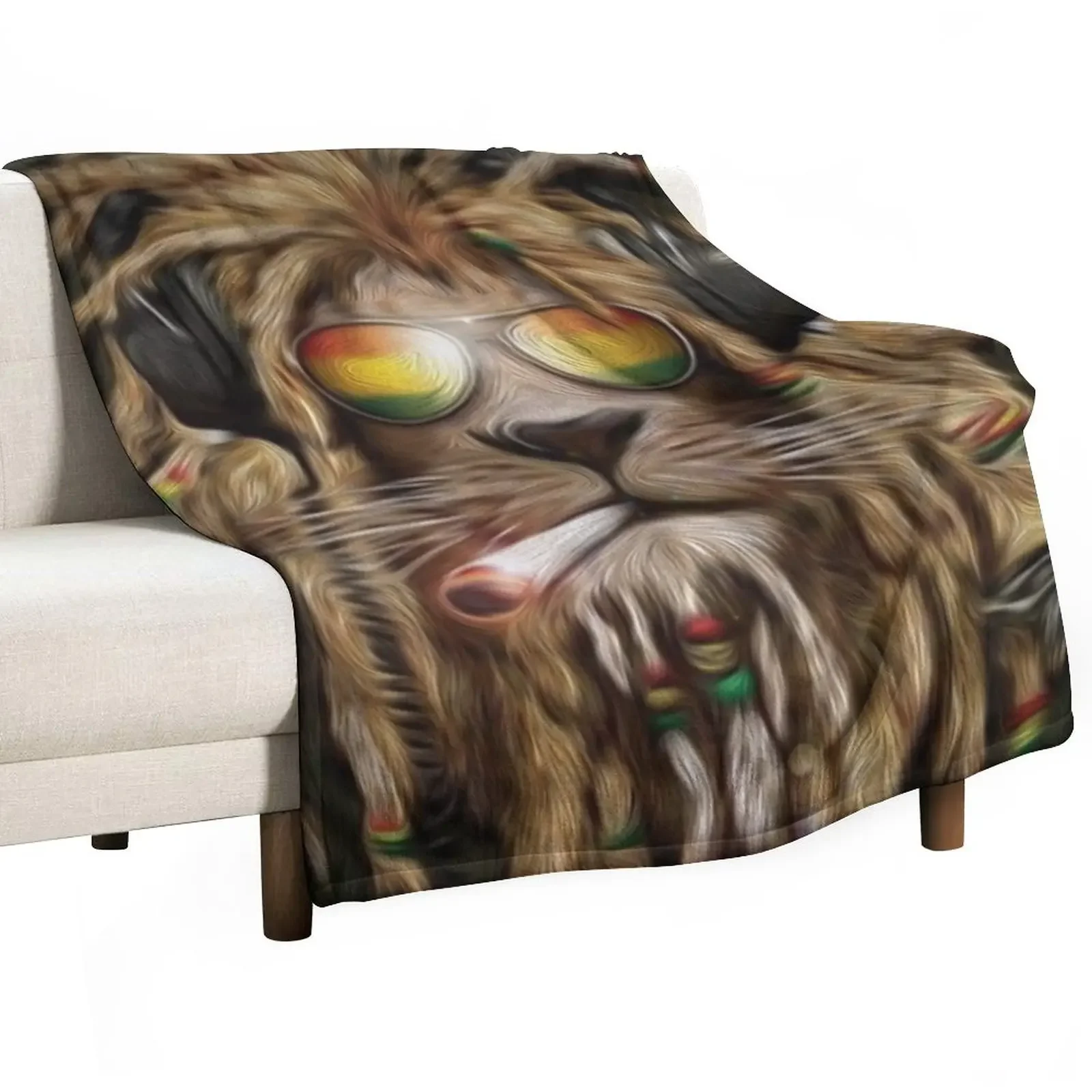 

RASTA LION Throw Blanket Luxury Thicken Thermals For Travel Blankets