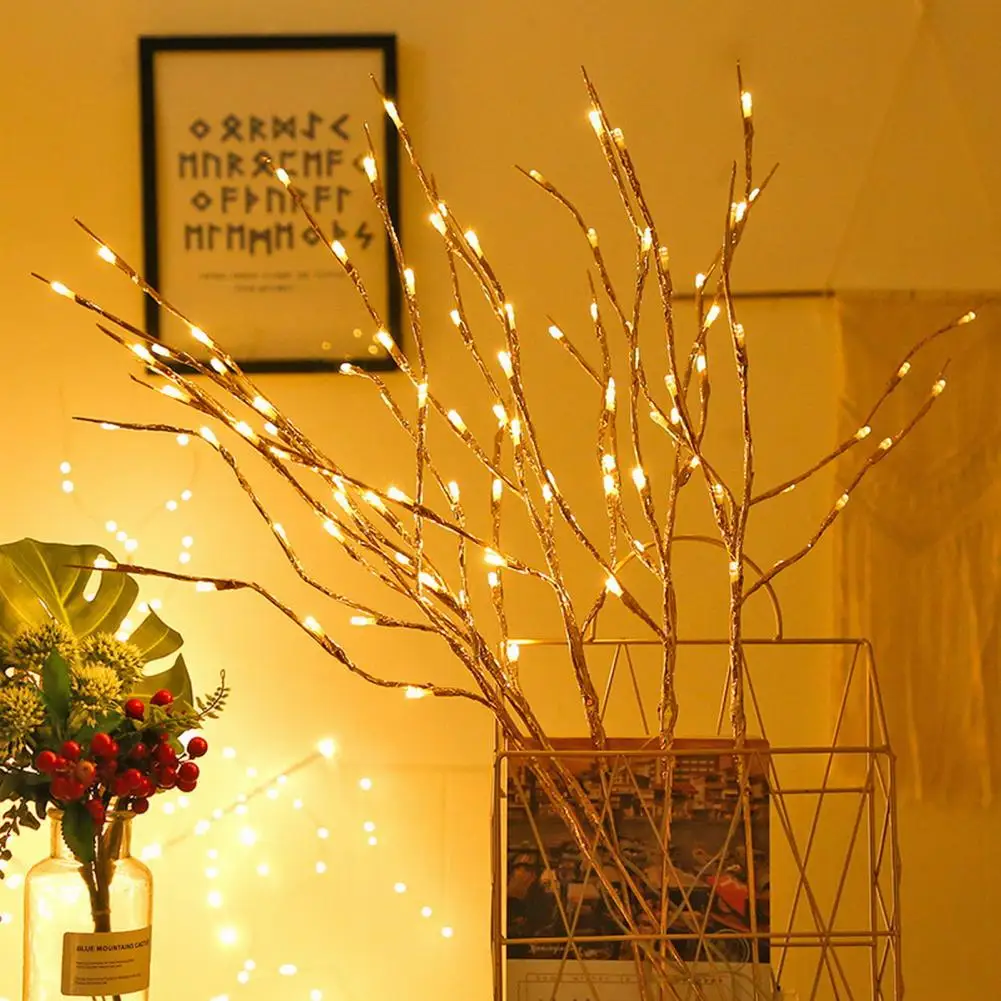 

Lighting Led Lamp Realistic Willow Branch Lamp Battery Operated Night Light with Artificial Plant Desktop Decoration Enhance