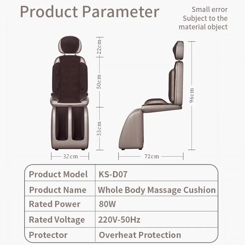 Jinkairui Newest Electric Foot Massager Heating & Vibration Back Massage Chair Cushion DetachableFull Body Massage Device Sofa 6