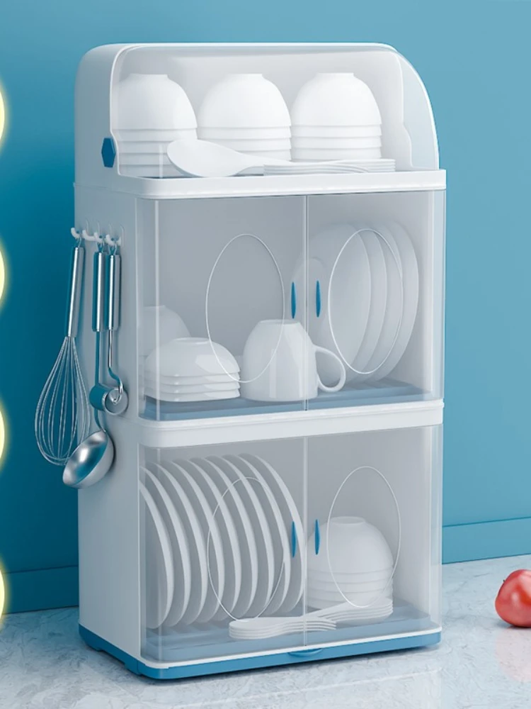 

Многофункциональный дренажный шкаф, многослойная герметичная Пылезащитная посуда, шкаф для хранения, кухонная полка, кухонный шкаф