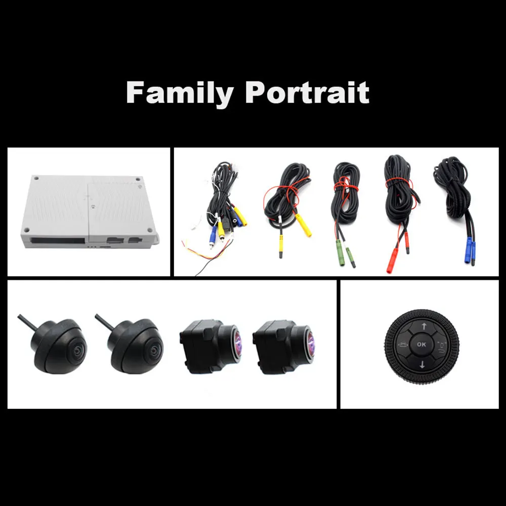 Smartour AI 360 Degree Camera For Car Camera 360 Bird View System Supports AHD1080p Front Side View DVR For Red ALPHARD