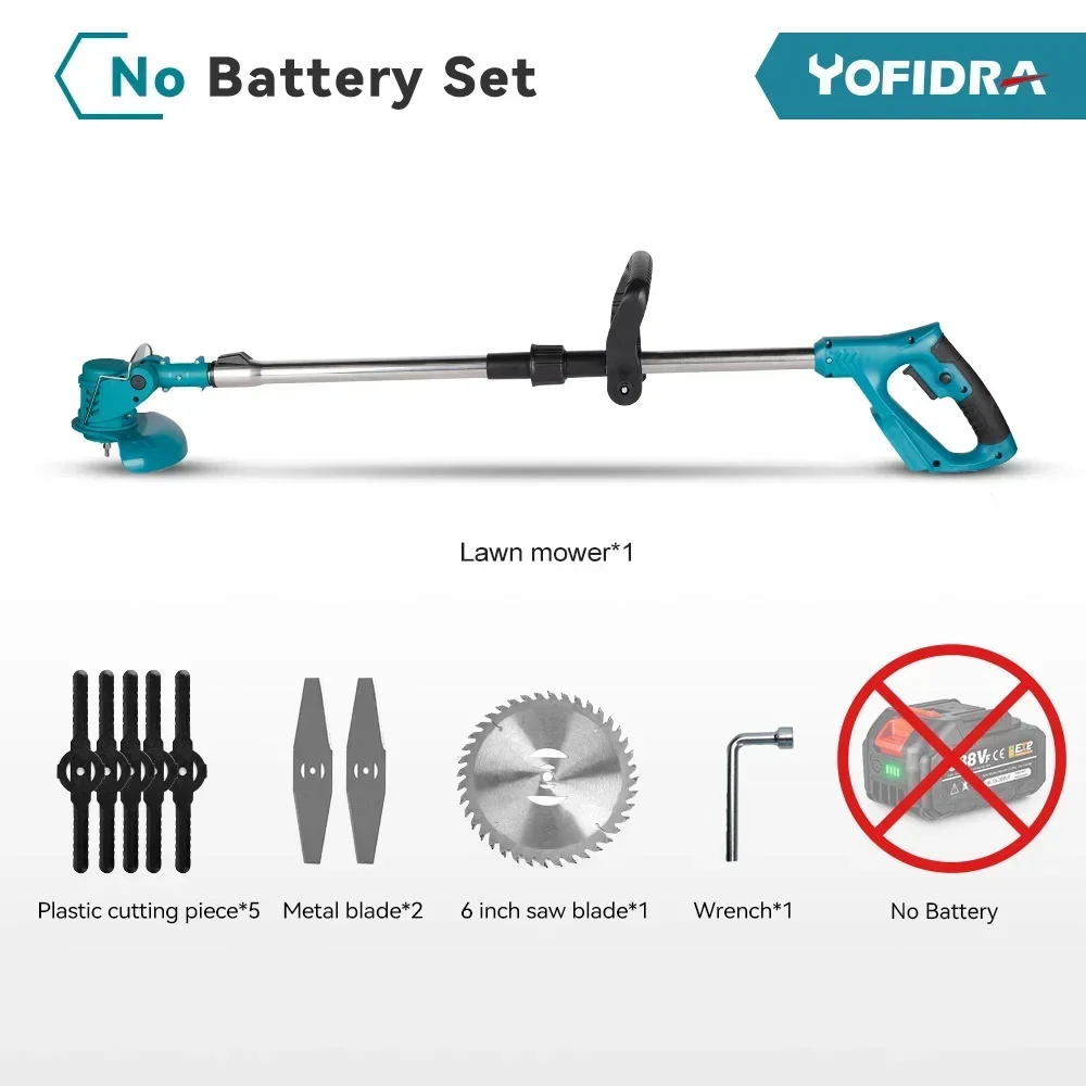 thumbnail image 1 of YOFIDRA Cortadora de césped eléctrica de mano de longitud ajustable Cortadora inalámbrica para batería Makita de 18 V Cortadora de césped para jardín, 1 of 5