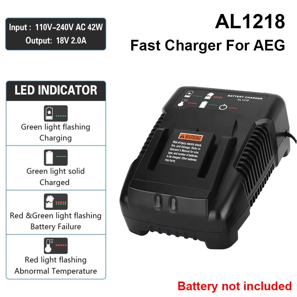 High-Quality Fast Charging 18V Lithium Battery Charger, 2A